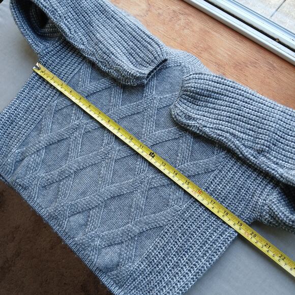 Windsor Cable Knit Vibes Crop Sweater XS soft heather grey long sleeves - Picture 9 of 14